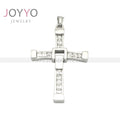 Shiny Pave CZ Cross Jewelry Stainless Steel Folding Cross Pendant Hip Hop Fashion Jewelry for Men Women