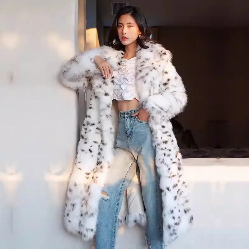 2023 Winter Luxury Sable Fox Fur Long Parkas Plus Size Waterproof Reversible Eco-Friendly Ladies Coat