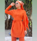 Trending 3pcs Burkini Hijab Sport Swimsuit for Adults Long Sleeves Muslim Swimwear Plus Size Polyester Islamic Bathing Abaya