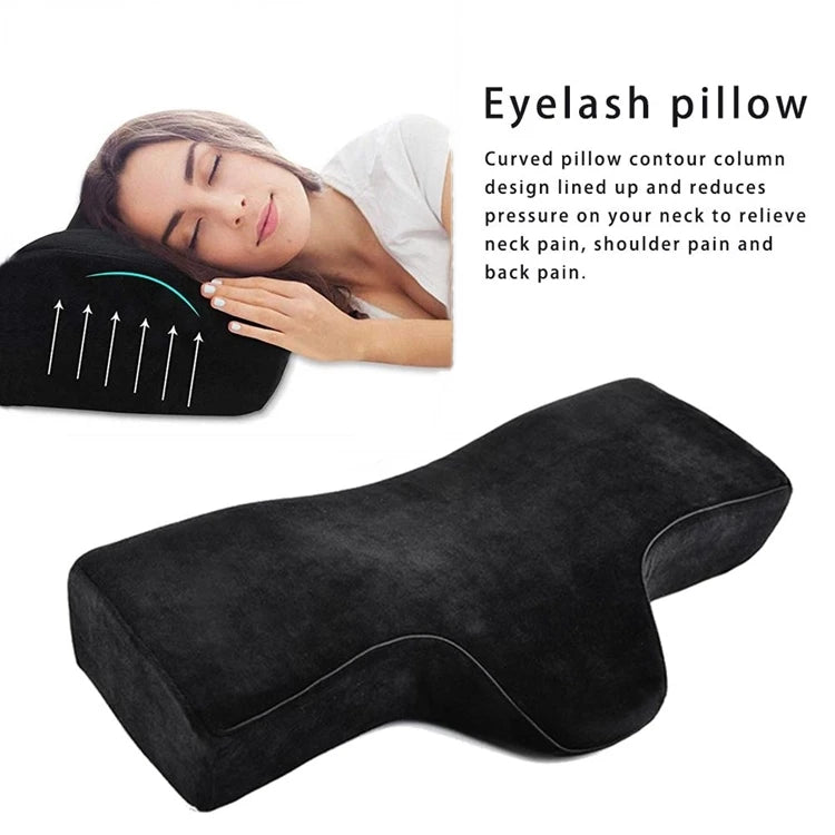 WJ-1050 Ergonomic Memory Foam Neck Pillow for Eyelash Extension Fabric Cervical Pillows with Massage Feature Beauty Advantage