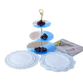 Flexible 3-Tier Silicone Cake Stand Mold Resin Cupcake Serving Tray for Serving Hardware Fittings Making Flexibility