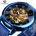 Forsining Men Mechanical Watch Hollow Out Automatic Watches Fashion Leather Casual Waterproof Luxury Mens Wrist Relojes Hombre