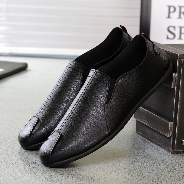 New Design Style Factory Wholesale Custom Fashion Casual Lazy Person Plain Color Soft Sole for Men Business Dress Shoes