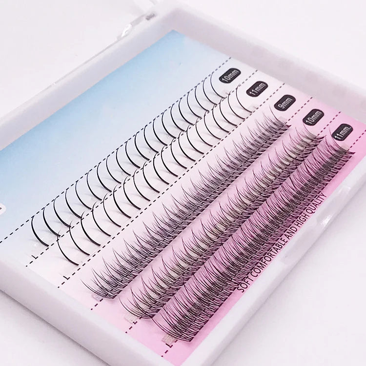 Fairy Fish Tail Mixed Flower Hair Five Rows Natural Slender Soft  False Eyelashes Grafted with Flower Hair