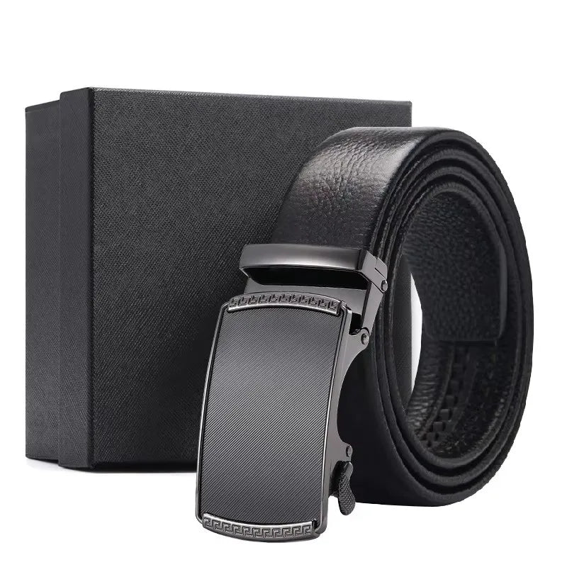 Factory Hot Sale Men Automatic Buckle Genuine Leather Belt Suitable for Business Casual Wear Stylish and Elegant Men Belt