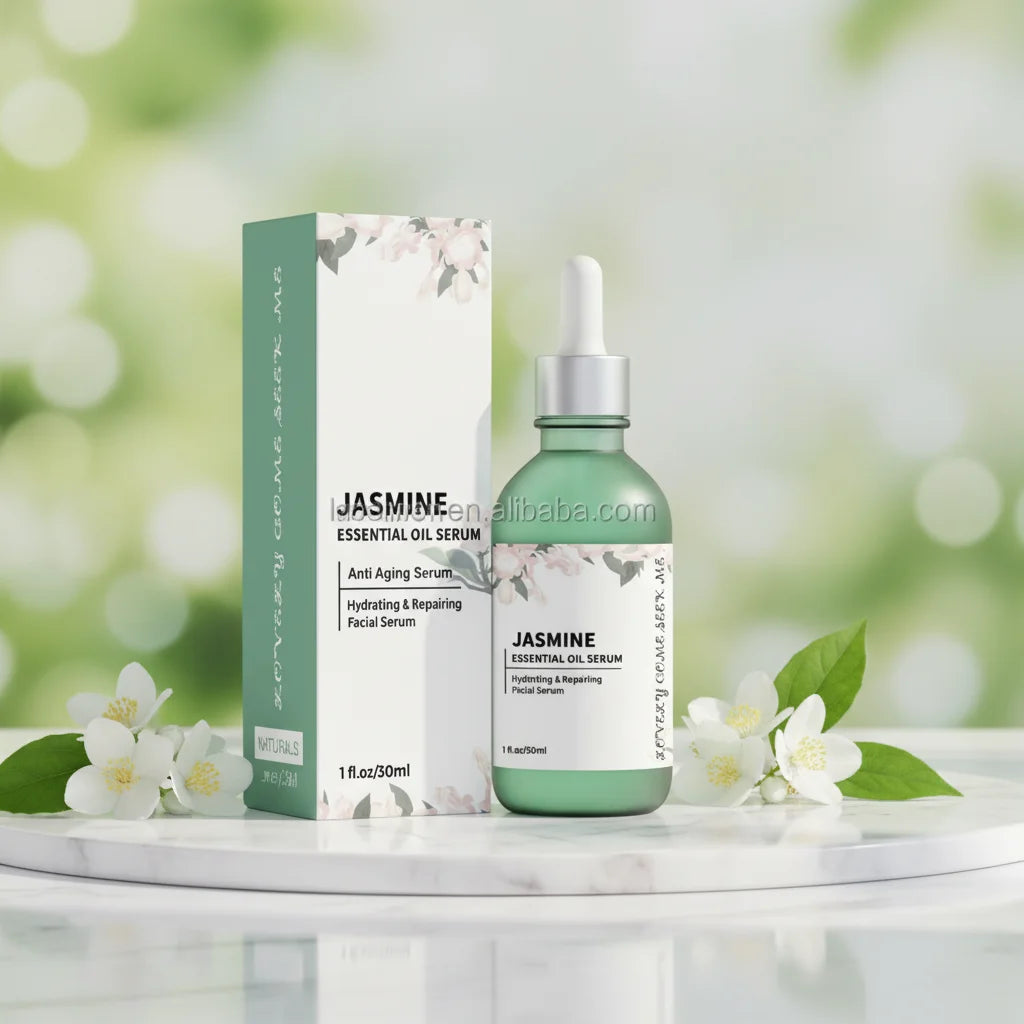 OEM OBM 100% Pure Jasmine Essential Oil  Hyaluronic Acid Skin Care Facial Serum Anti Aging Natural Organic Vitamin c Serum