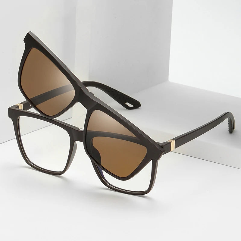 01562  Men Women TR90 Magnetic Clip on Sunglasses Polarized UV400 Spectacle Frames Eyewear Sunglasses Eyeglass