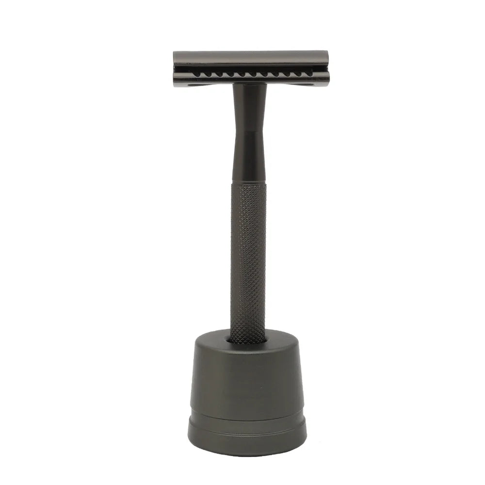 Small MOQ Custom Goods Hot Selling Customized Color Aluminium Safety Razor Stand Base with Twin Blade for Men