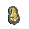 Certified Hetian Black Jade Inlaid With Gold 4D Gold Inlaid Jade Hetian Jade Guanyin Laughing Buddha Pendant