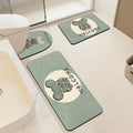 Washbasin Foot Mat Three-piece Set Quick Drying Foot Mat Bathroom Soft Diatom Mud Style Floor Mat U-shaped Toilet Absorbent
