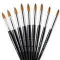 New OEM Professional Nail Acrylic Brush Pure Kolinsky Black Wood Handle International Size 8# ~ 24# Wholesale Supplier
