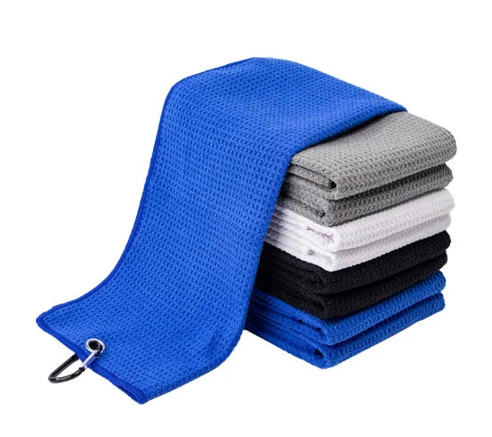 Ready-Ship 40x60cm Microfiber Waffle Pattern Golf Club & Ball Cleaning Towel