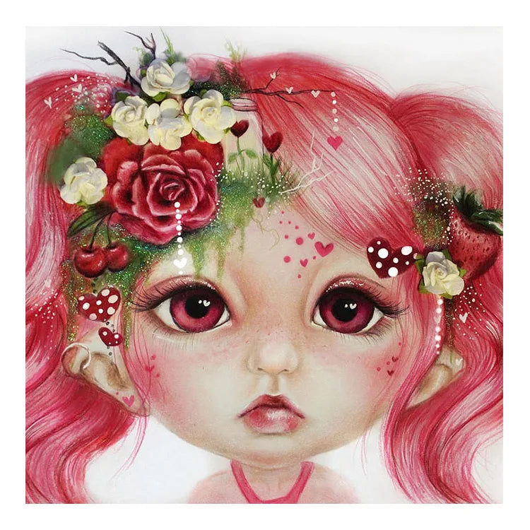 Ever Moment Diamond Painting Full Square Round Resin Drill Handmade Decoration Mosaic Kit Embroidery Cartoon Girl 4Y2029