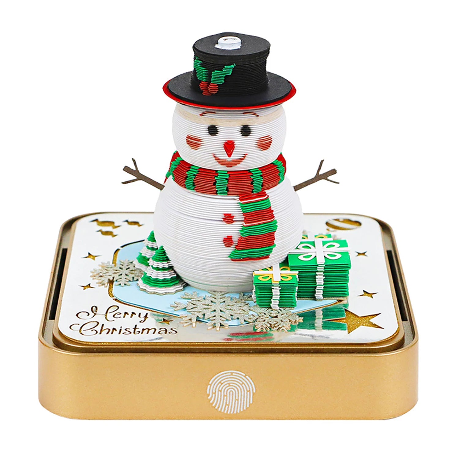 2025 Square 3D Christmas Tree Memo Pad Light-Up Paper Cut Art Collection Feature Festival Desktop Calendar With Tear-Off Notes