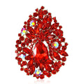 LUOXIN Luxury Fashion Women Big Colorful Clothing Accessories Pin Crystal Glass Flower Brooch