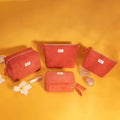BSCI Custom Logo Recycled PET Lining Make up Quilted Corduroy Cosmetic Makeup Bag
