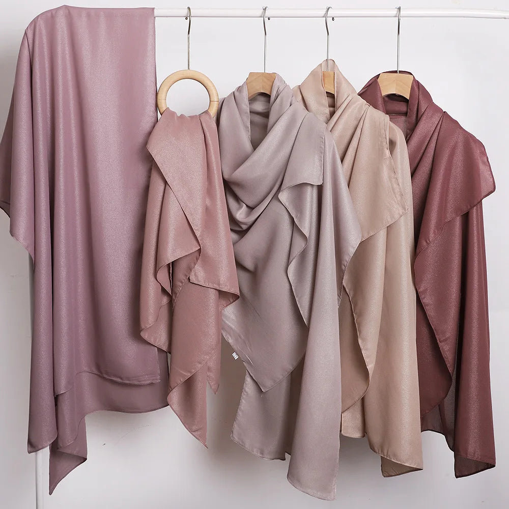 New Ladies Muslim Premium Texture Polyester Solid Hijab Scarf Shawl Malaysian Headscarf