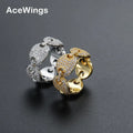 R037 Zircon Hip Hop Ring Brass Prong Setting CZ Ring Cubic Zircon Iced Out Ring Jewelry