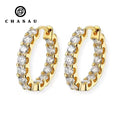 Best Selling Single Row Inlaid Round Cut 14K Gold Filled 3mm 0.1CT Moissanite Drop Inlaid Hoop Earrings for Women