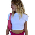 Solid Color Summer Crop Top Women T-Shirt Customizable Logo T-Shirts for Women Casual Top Women