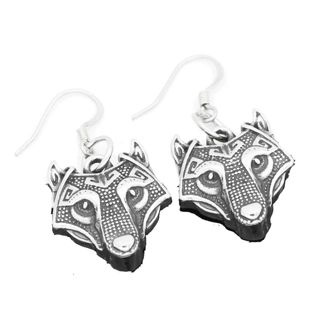 Wholesale Nordic Viking Stainless Steel Wolf Dangle Pendant Earring for Women Jewelry Earrings Supplier