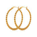 JINYOU 1254 Trendy Stainless Steel Twist Golden Big Hoop Earrings Unusual Statement Waterproof Jewelry for Women
