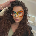 0608 Women Oversized Round Clear Eyeglass Frames Glasses Optical Eyewear Eyeglasses 2021 Men Fashion Ladies Eyewear Frame