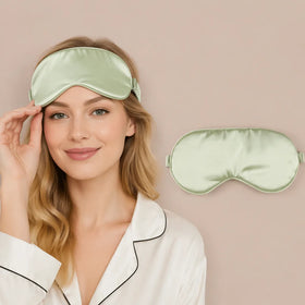 Custom Logo Satin Silk Sleep Eye Mask Adjustable Strap Night Cover Sleep Mask Women Men Airplane Travel