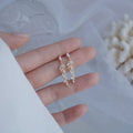 Original Design 14k Gold Plated Dangling Zircon Crystal Leaf Earring for Women