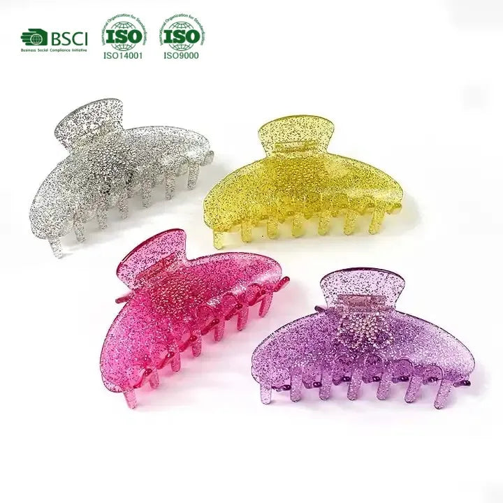 BSCI Factory YHJ Wholesale Hair Accessories Women Simple Diamond Various Colors Acetate Claw Clips Hair Clips Hair Claw