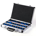 1/4 Handle Flash Trimmer Radial Tool Bevel Knife 35-Piece Carpentry Milling Cutter Set Blue Window Aluminum Case Hard Case