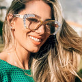 Wholesale New Sale Fashion European Designer Cat Eye Sunglasses Frame Woman Diamond Sunglasses