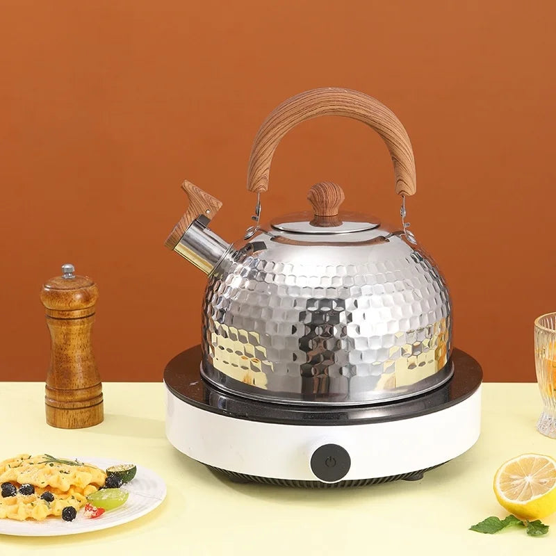 Stainless Steel Flat Bottom Kettle Non-magnetic Stainless Steel Siren Kettle Large Capacity Induction Cooker Gas Universal