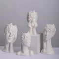 Nordic Women Head Art White Vase Tabletop Home Decor Wedding Accessories Ceramic Vase