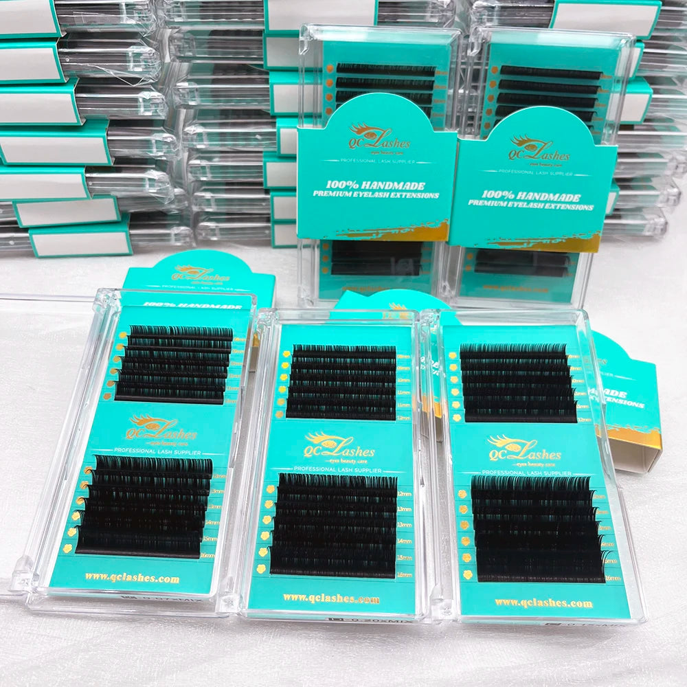 Wholesale Matte Black Cashmere Lash Tray Private Label Volume Eyelash Extension Supplies Individual Lash Box