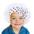 Lovely Single Layer Solid Color Satin and Elastic Tie Kids Night Sleep Cap Bonnet for Daily Life Party