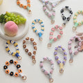 Bohemia Custom Cotton Cord Bobo Macrame Keychain Daisy Wristlet Strap Pendant Hand Woven Mobile Phone Bag Pendant Key Ring Doll