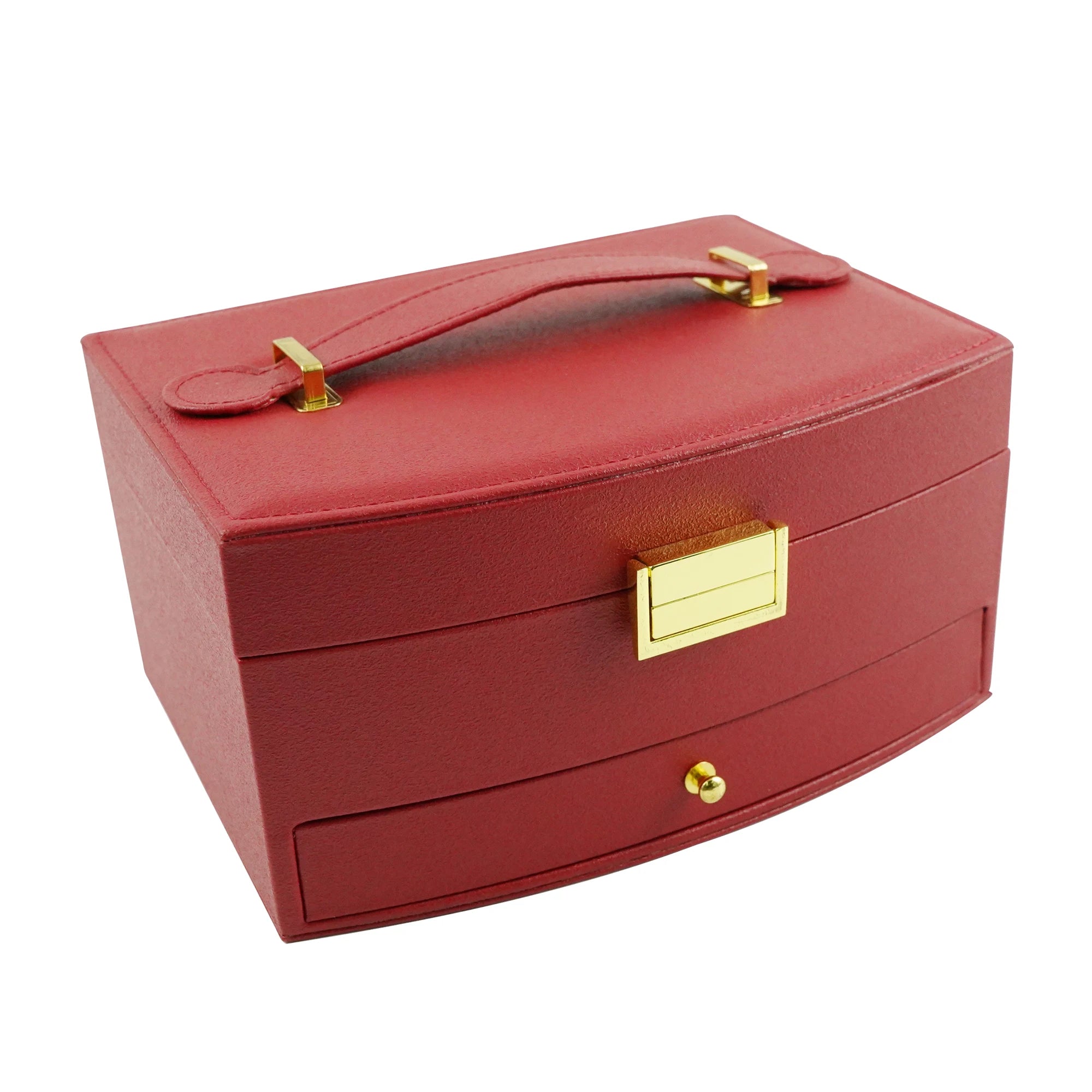 Factory Sale Travel Jewelry Organisation Box in Stock PU Leather Jewelry Organizer with Drawers Jewelry Business Organizer