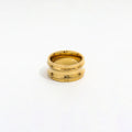 Fenny 18K Gold Plated Tarnish Free Permanent Minimalist Chunky Irregular Band Stainless Steel Finger Ring for Women