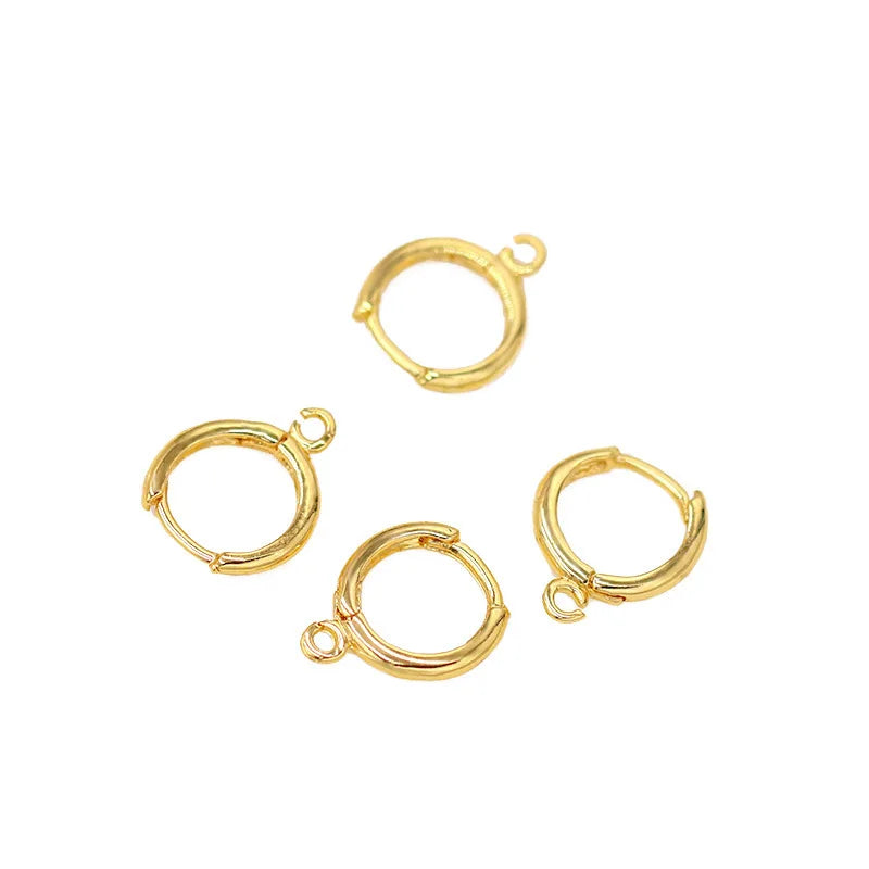 AA016190 Round Hoop Huggie Earring Hooks With Open Loop Long Hook Earwire Hoops With Open Ring