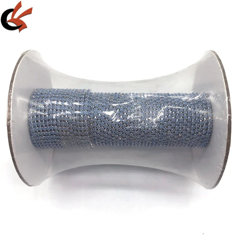 Hot Sale SS6-SS18 Blue Opal Crystals Rhinestone Close Cup Chain