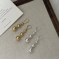 Special Design 925 Sterling Silver Small Big Round Bals Long Drop Earrings for Girls Women Christmas Gifts