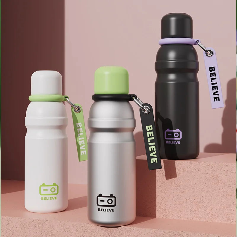 New Design Stainless Steel 316 Insulated Bottles Outdoor Sports Thermos Water Bottle with Rope for Student