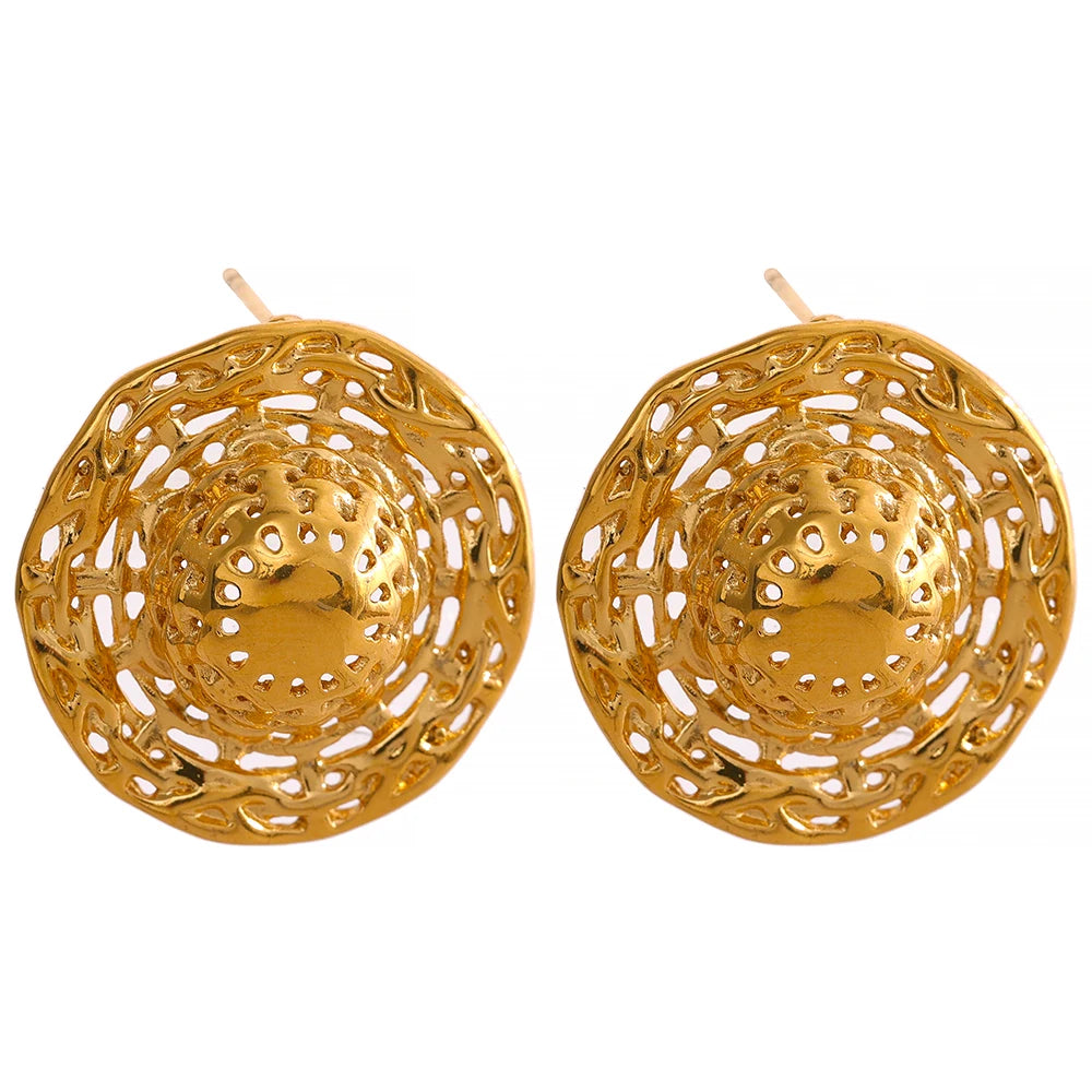 JINYOU 1401 Creative Stainless Steel 18k Gold Plated Unique Hat Stud Earrings 2025 Personalized Charm Fashion Jewelry