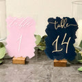 Colorful Personalized Painted Blank Rectangle Acrylic Wedding Table Numbers With Stand for Modern Wedding Decor Mariage