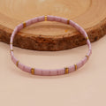 GO2BOHO Wholesale Bohemian Purple Miyuki Beads Bracelet Women's Summer Beach Fashion Jewelry Tila Bangles