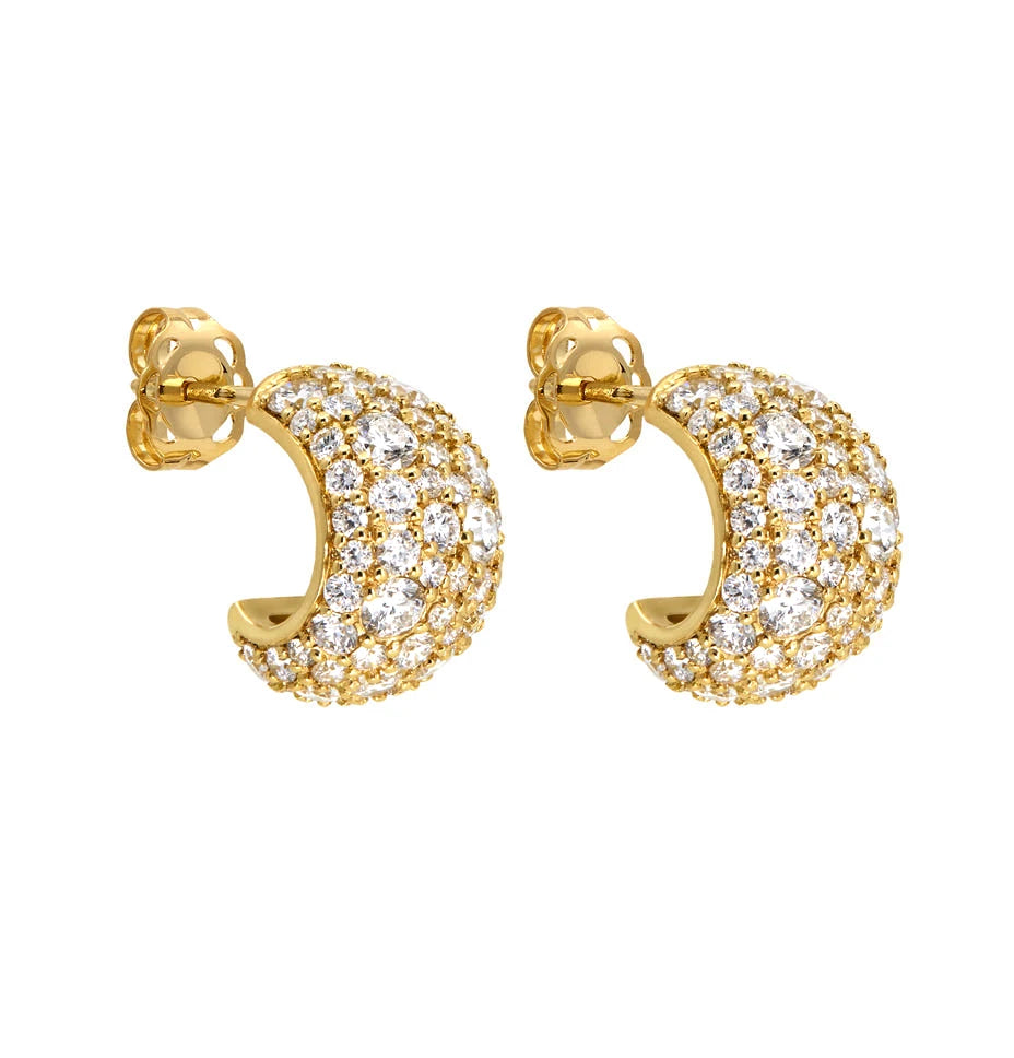 Milskye Modern Custom Fine Fashion Jewelry for Women 925 Silver 14k Gold Plated Diamond Stud Earrings