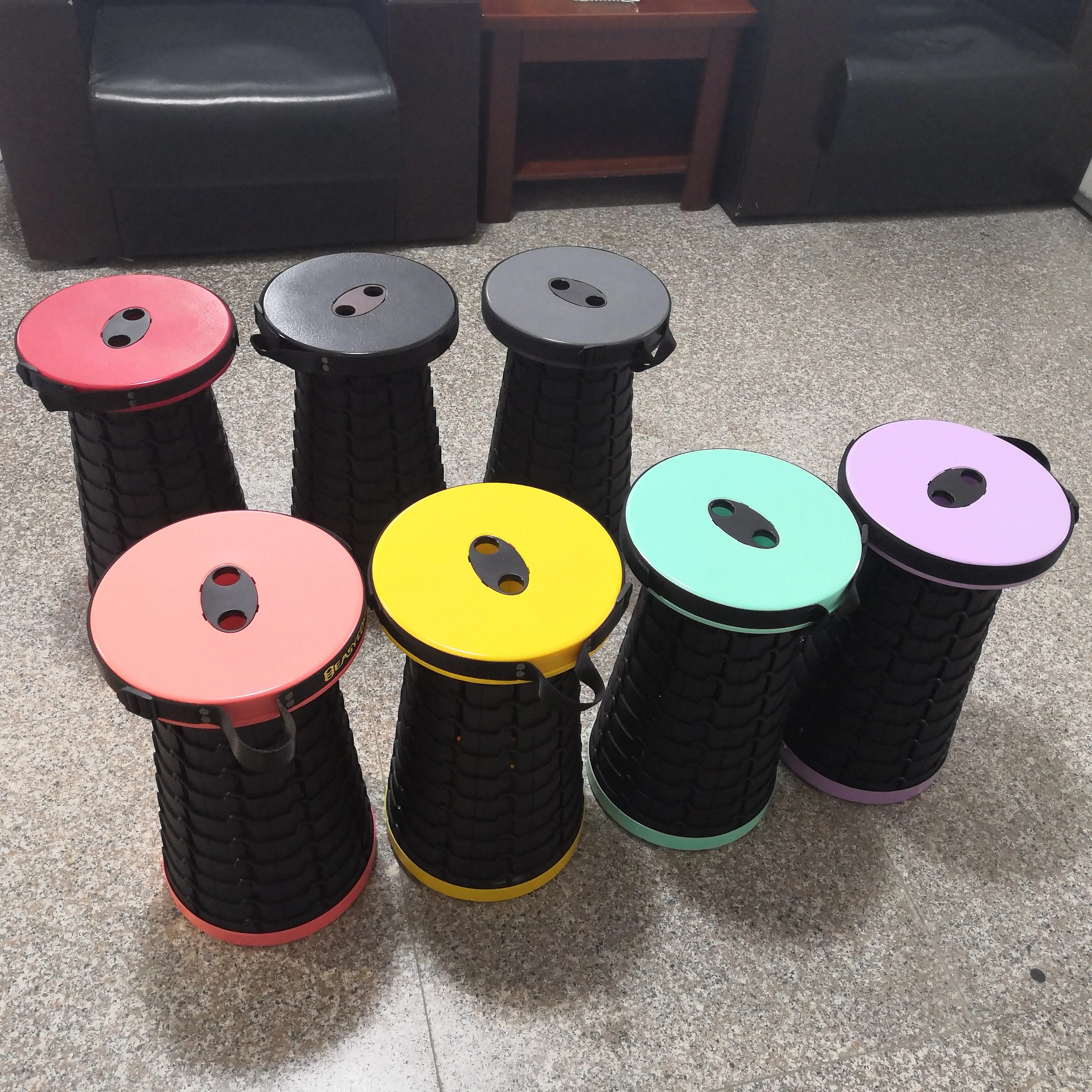 Hot Selling Outdoor Portable  Lightweight Folding Stool Plastic Telescopic Stool for Camping Hiking Fishing Travelling