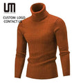 Custom logo Hot Selling New Men's Turtleneck Sweater - Autumn Winter Warm Knitted Pullover Retro Long Sleeve Top