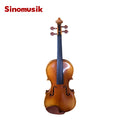 Sinomusik Brand New Finished Full Handed Jujubewood Accessory Yellow Brown Hand Oil Painted Antique Violin HV06